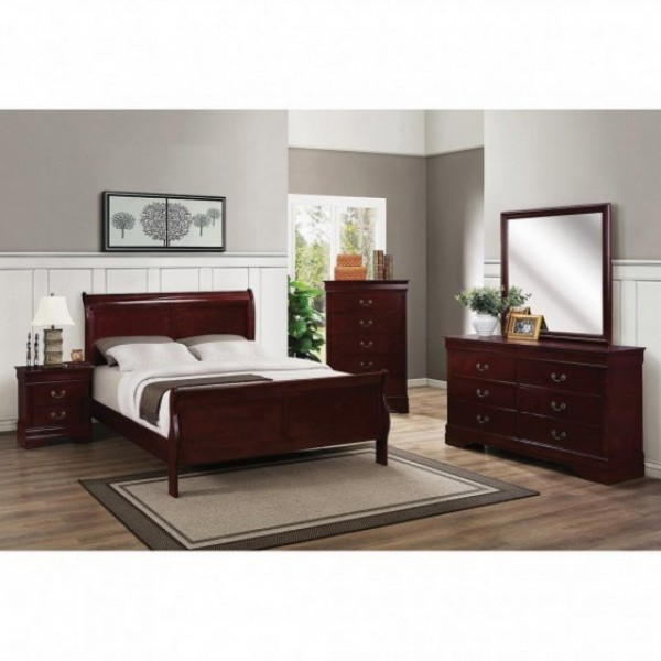 LOUIS PHILIP BEDROOM GROUP CHERRY